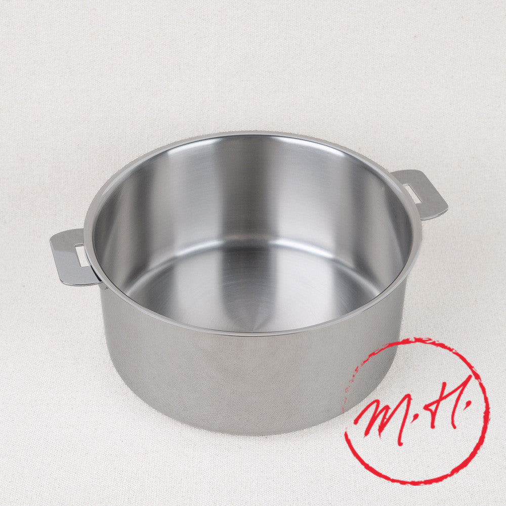 Mutine stainless steel saucepan with removable handle
