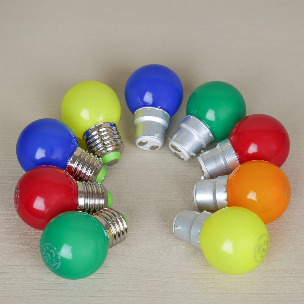 Coloured bulb for outdoor string lights
