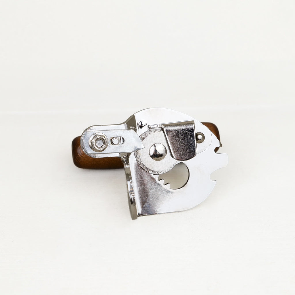 Titan can opener with wooden handle