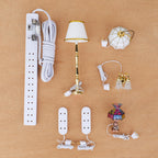 Miniature electrical kit, lamps and power strip