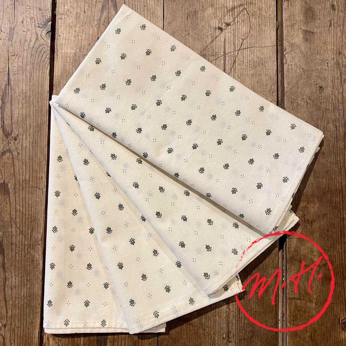 4 ecru calisson napkins