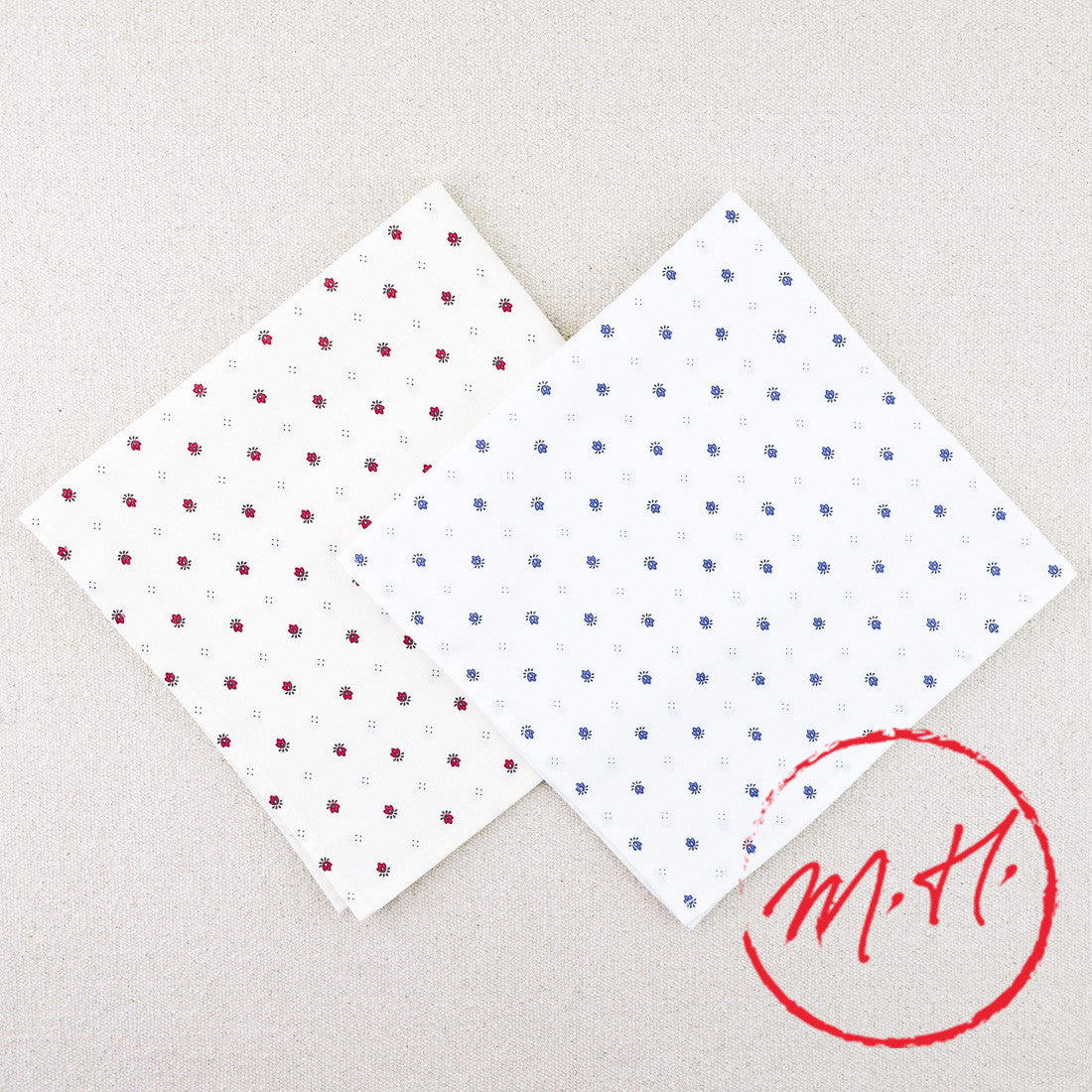 4 Serviettes calissons en coton 45 x 45 cm