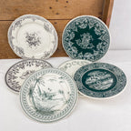 6 assiettes à dessert dépareillées vertes - Gien