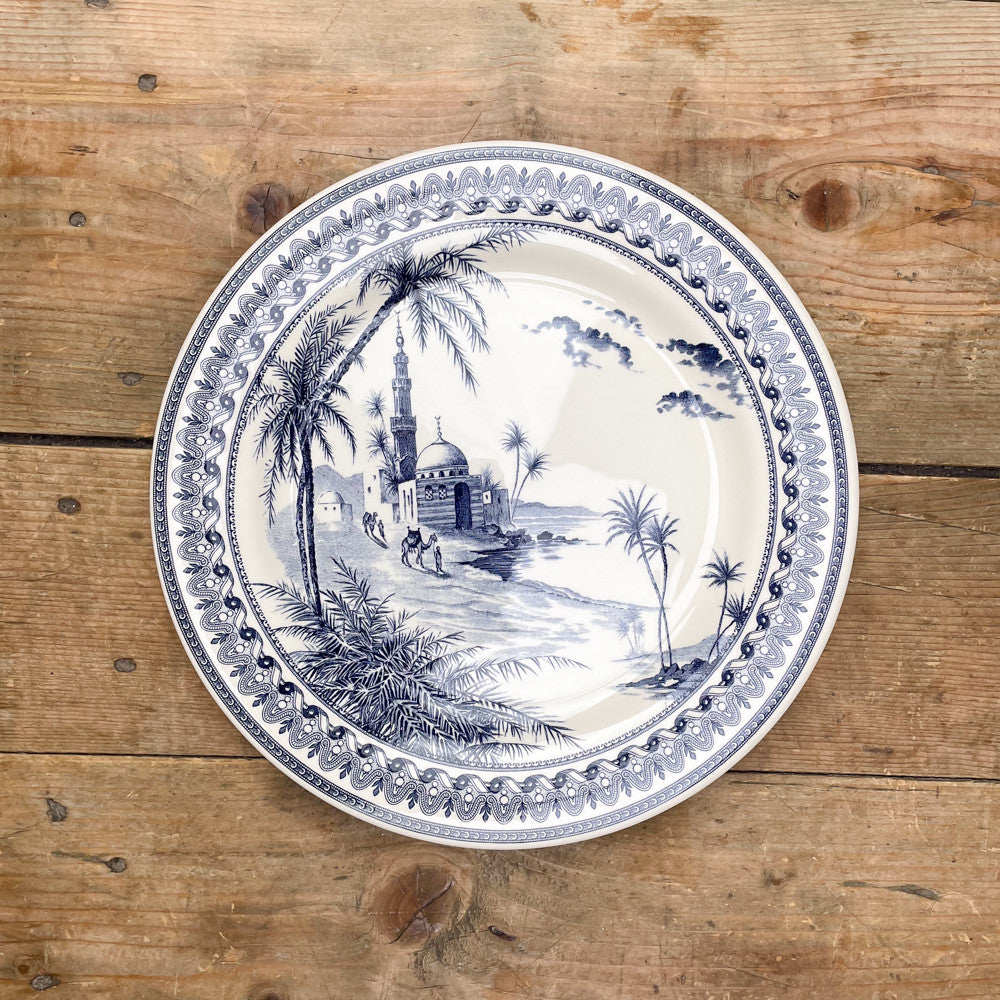 6 assiettes plates dépareillées bleues - Gien