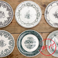 6 assiettes plates dépareillées vertes - Gien