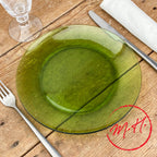 6 Duralex green dinner plates 23.5cm