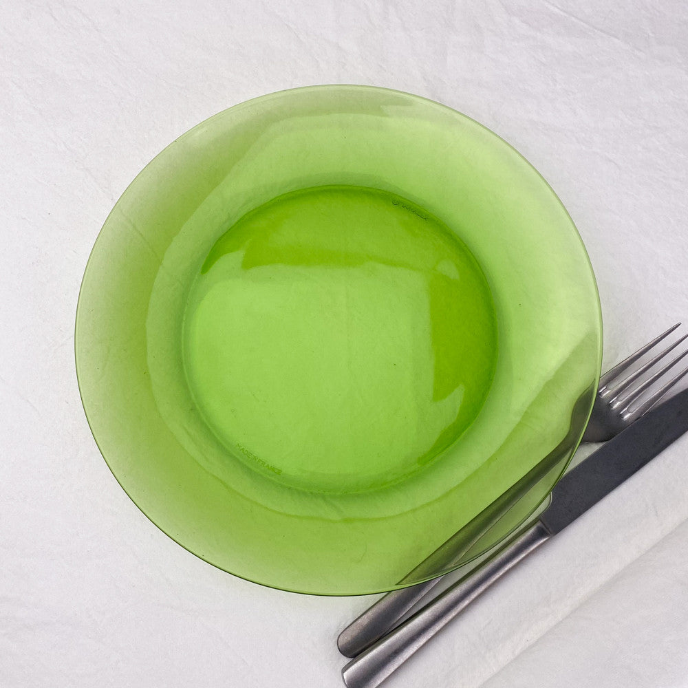 6 Duralex green dinner plates 23.5cm