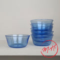6 blue Duralex cups