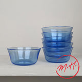 6 blue Duralex cups