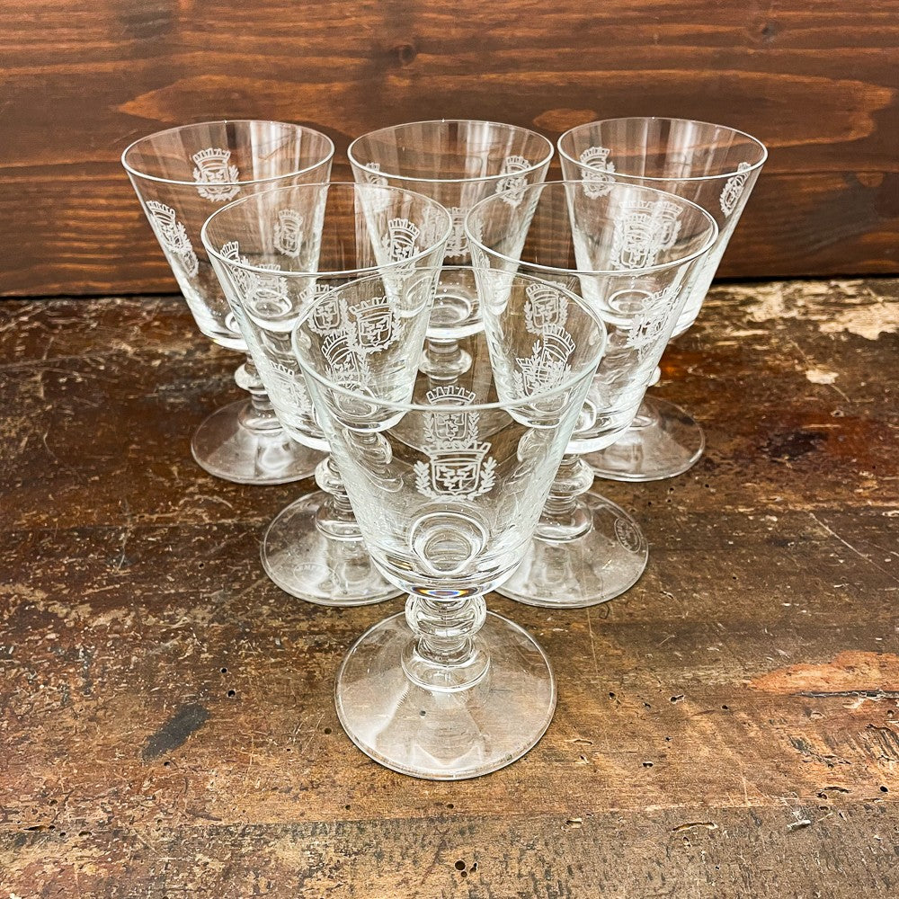 6 crystalline wine glasses Maison Empereur