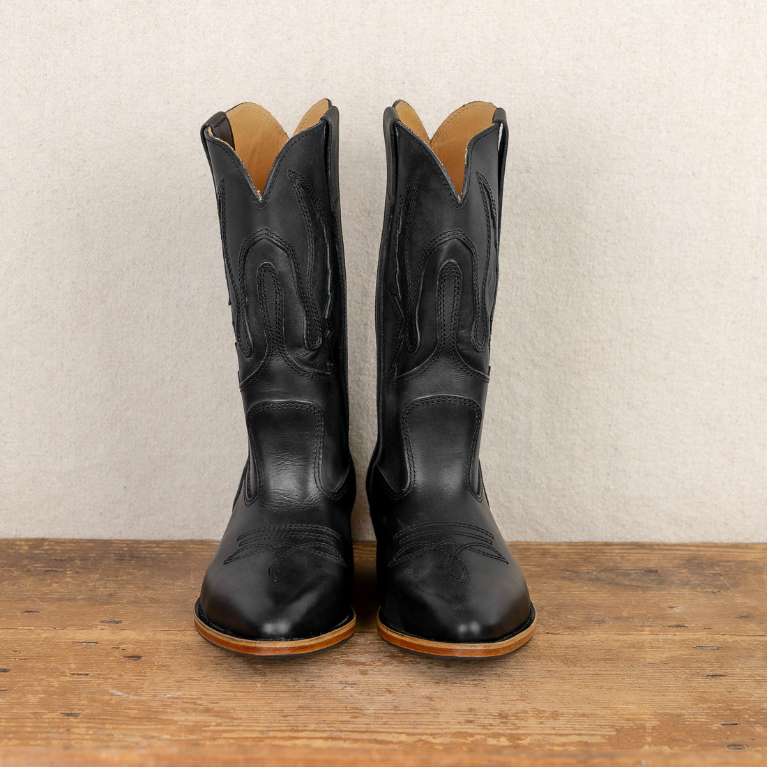 La Botte Gardiane cowboy boots, black natural leather