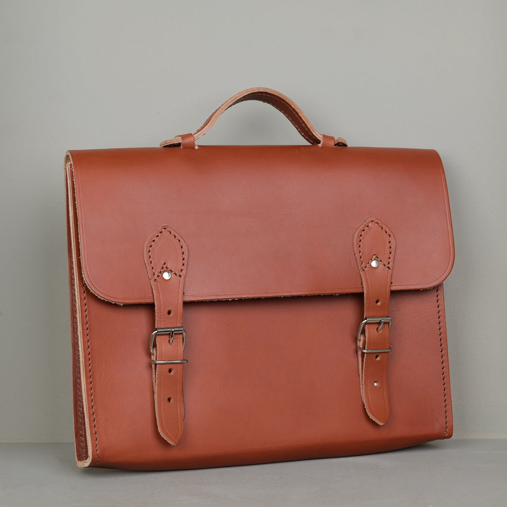 Leather satchel briefcase