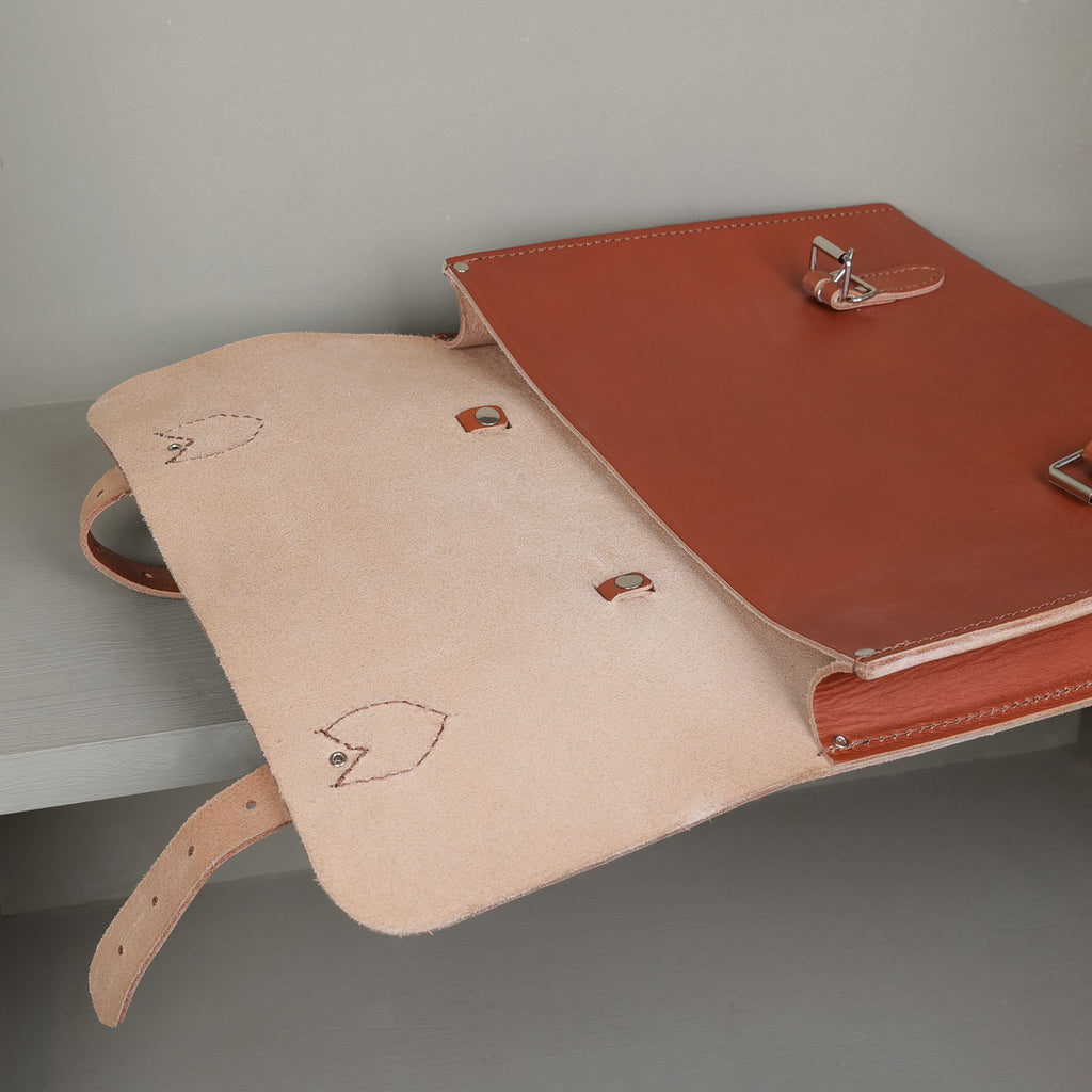 Leather satchel briefcase