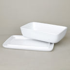 White ceramic butter dish