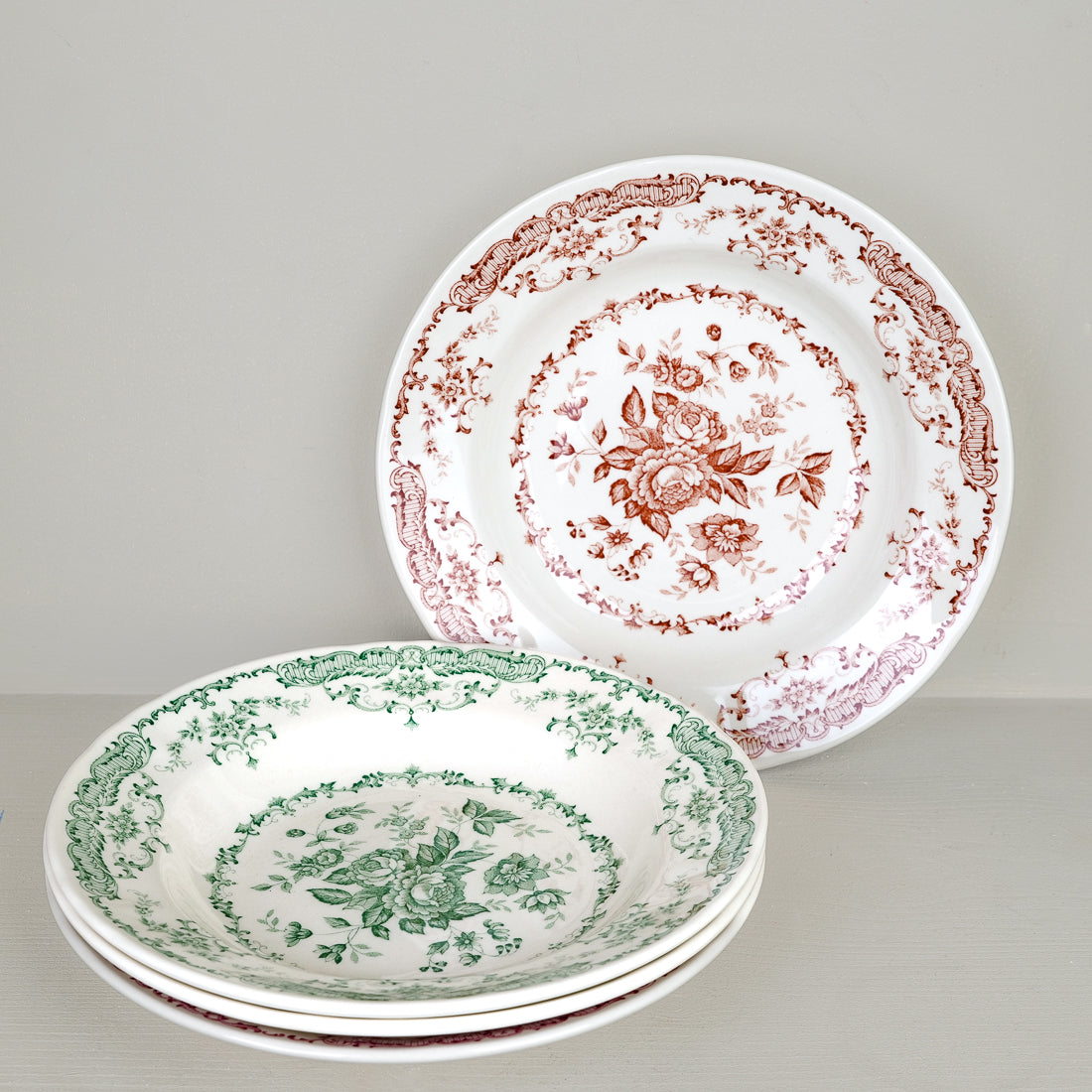 Assiette à soupe décor floral Ø23cm