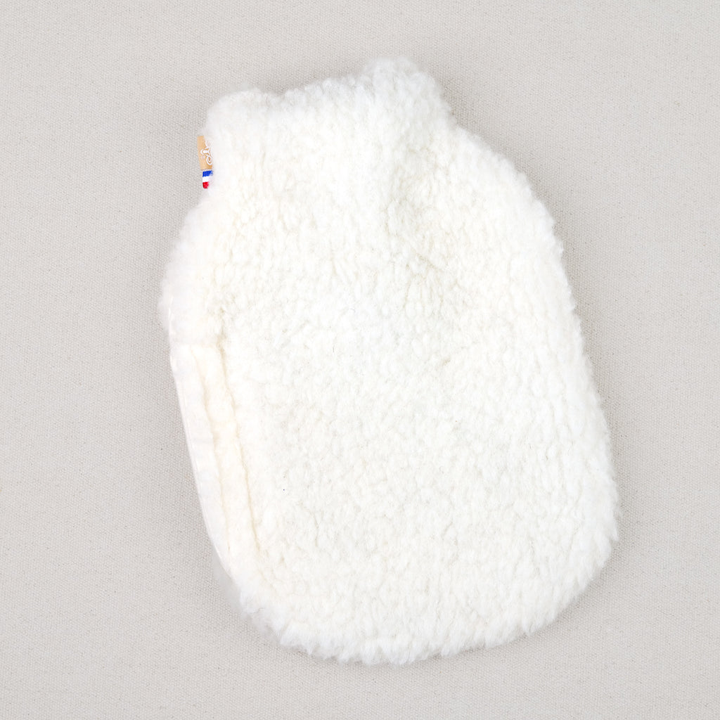 Bouillotte et housse en laine de mouton
