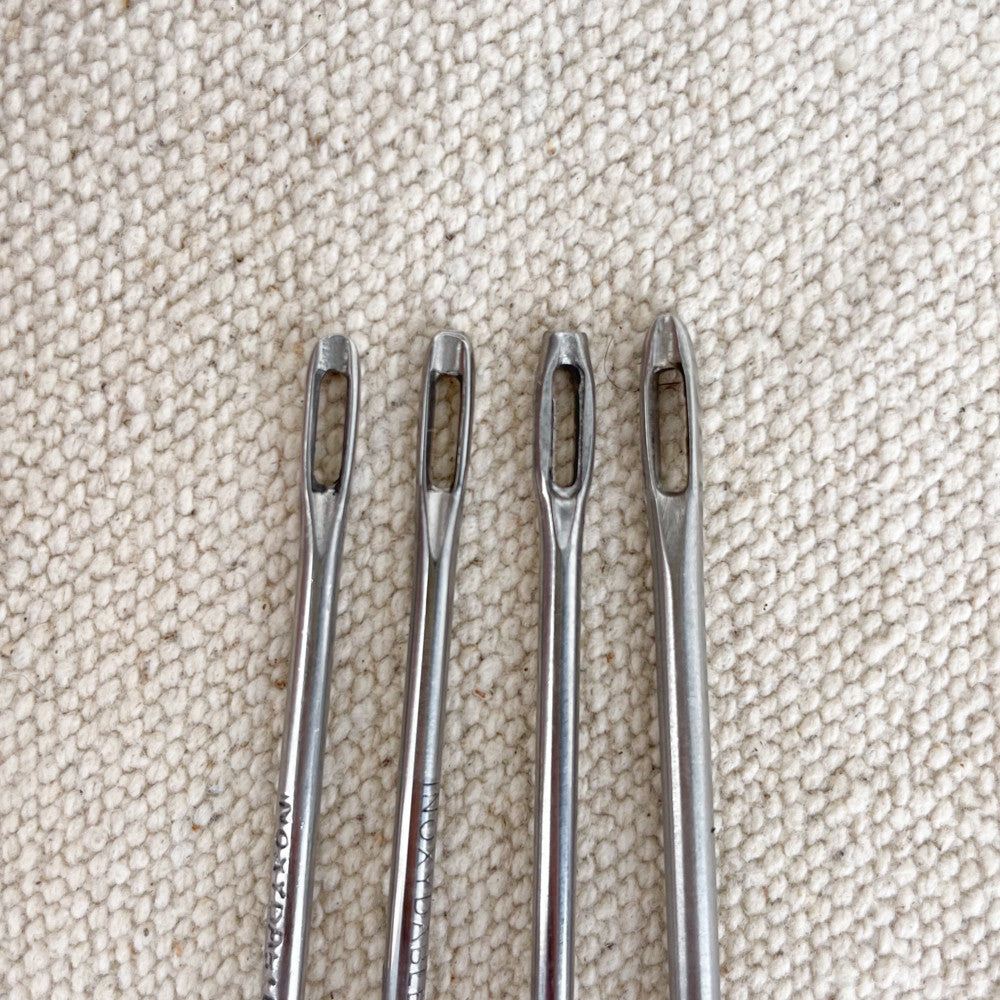 Straight trussing needle, eye detail