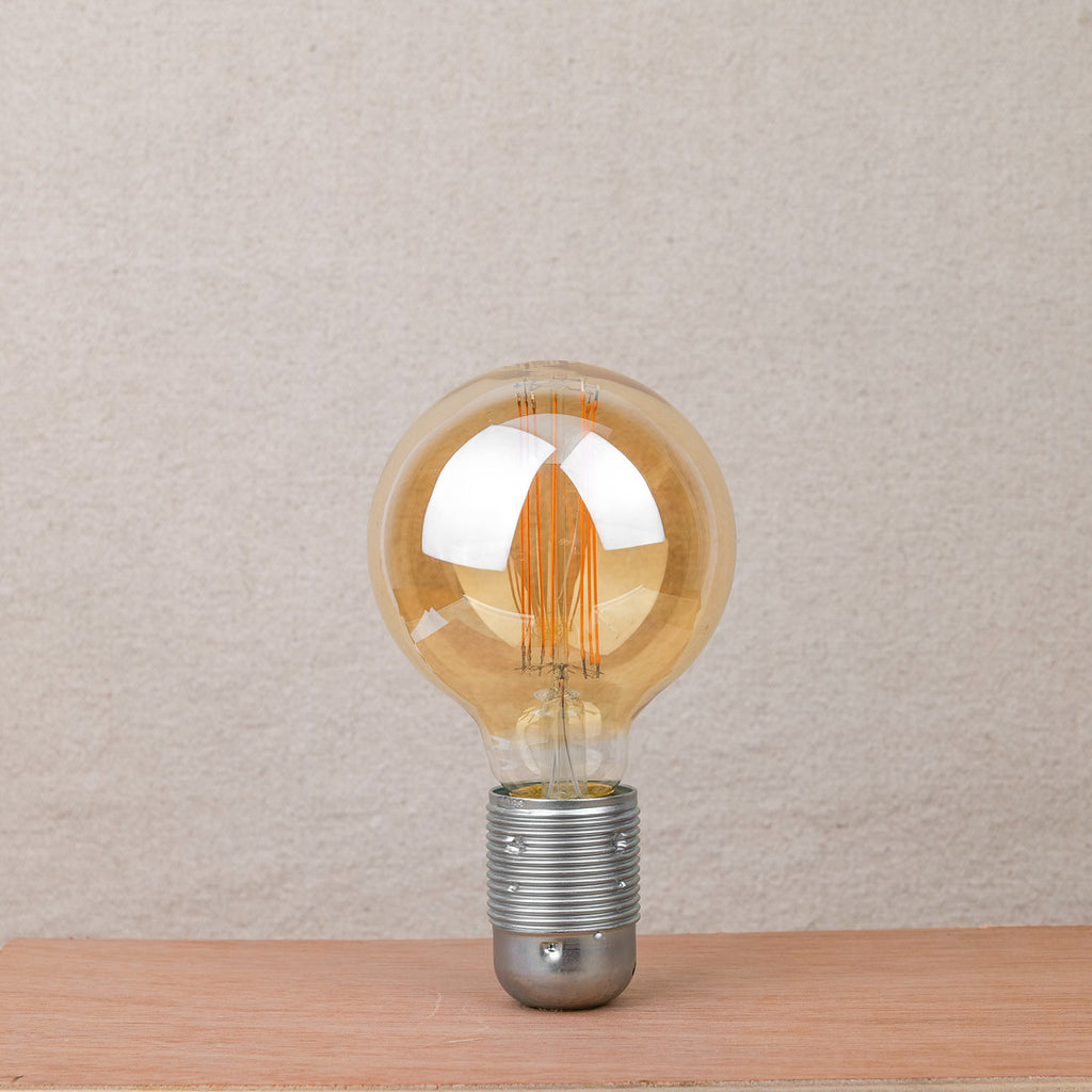 Ampoule ambrée LED globe diam 9,5 cm