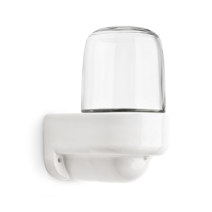 Applique murale coudée porcelaine/verre 60W