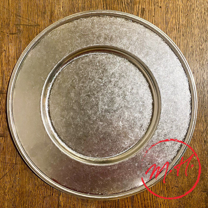 Presentation plate in tin-plated steel