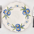 Assiette fleurie bords festonnés