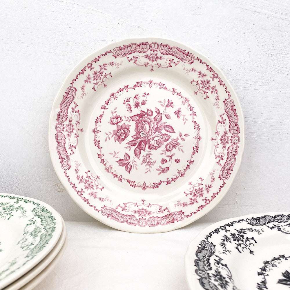 Assiette plate décor floral Ø26cm