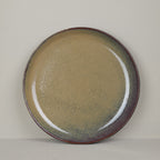 Brown stoneware dinner plate