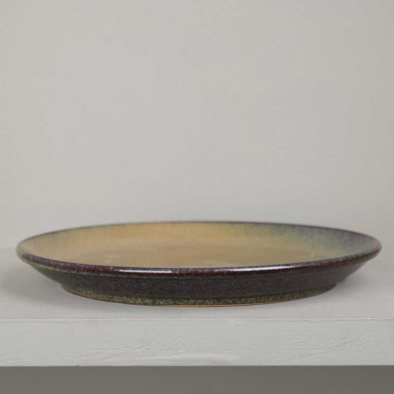 Brown stoneware dinner plate