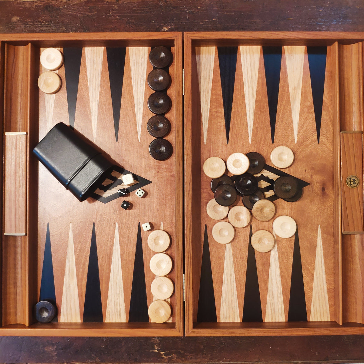 Backgammon en acajou