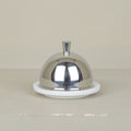 Beurrier porcelaine cloche inox
