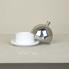 Beurrier porcelaine cloche inox