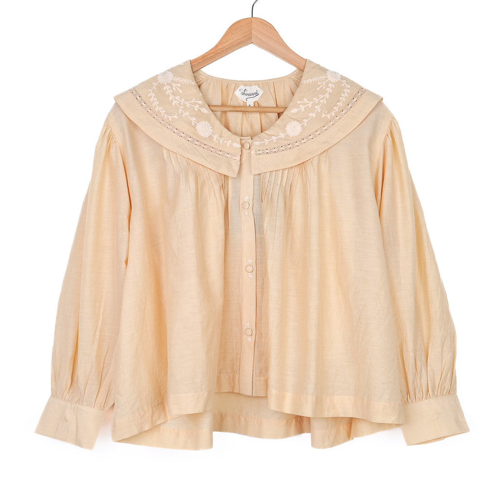 Beige sailor-collar blouse