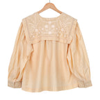 Beige sailor-collar blouse