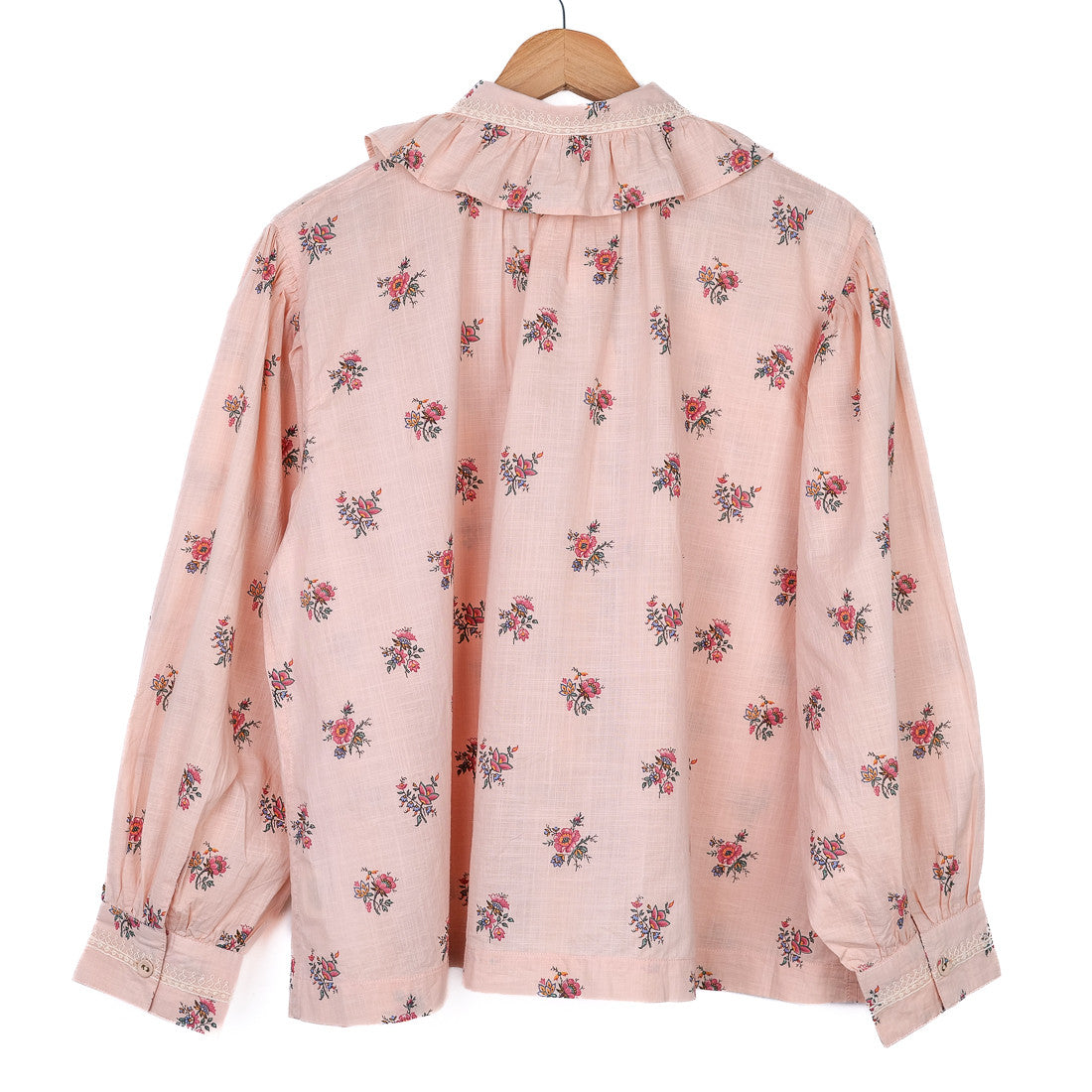 Blouse rose à fleurs