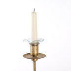 Clear wavy candle drip collar