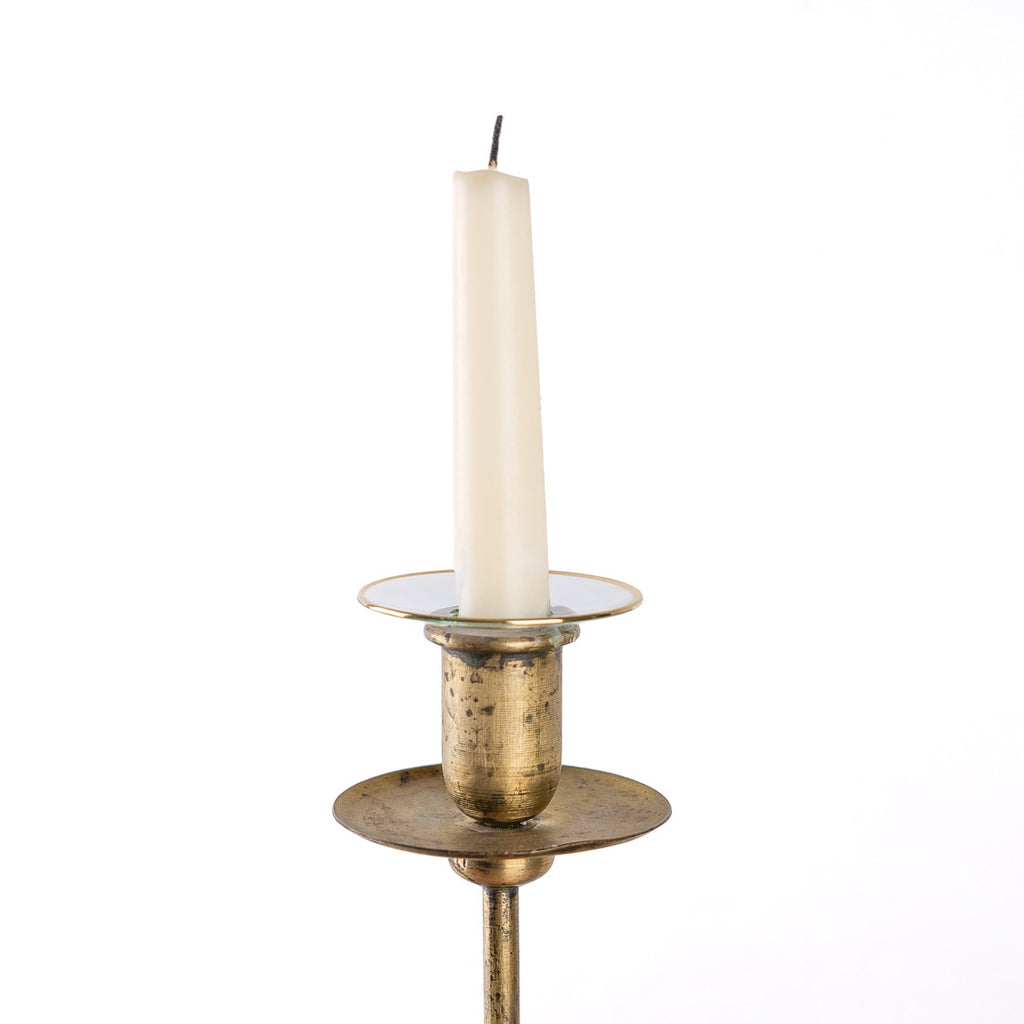 Candle drip collar with gold rim