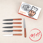 Box of 6 knives, rosewood handle