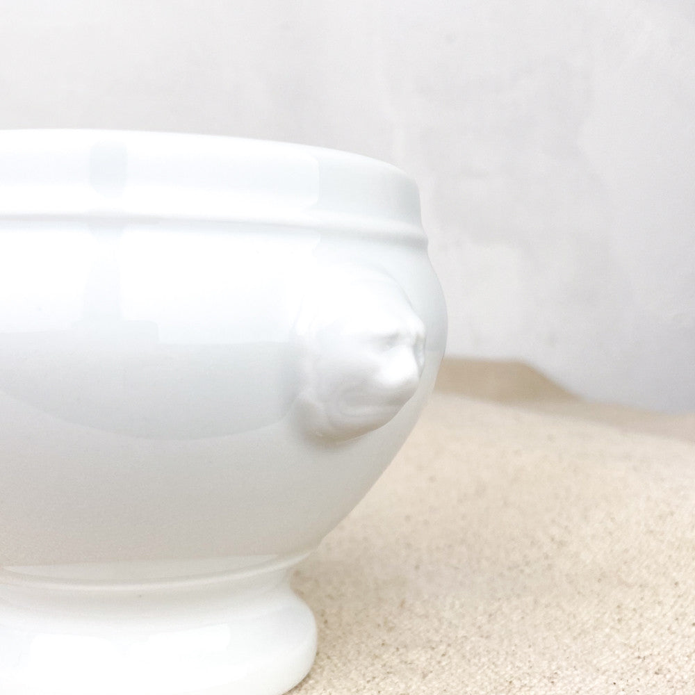 Bol à soupe tête de lion porcelaine blanche