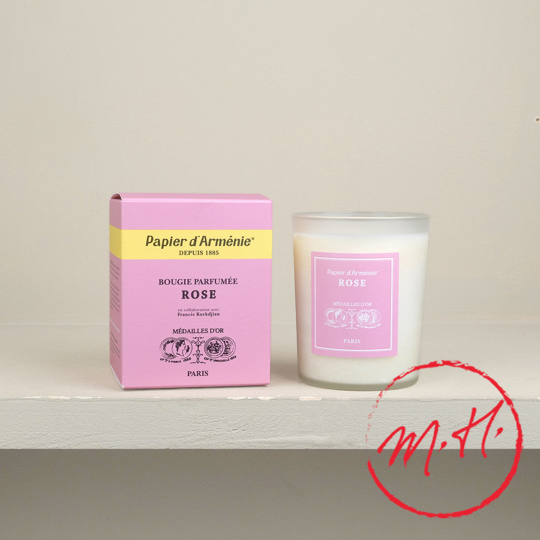 Bougie d'Arménie à la rose