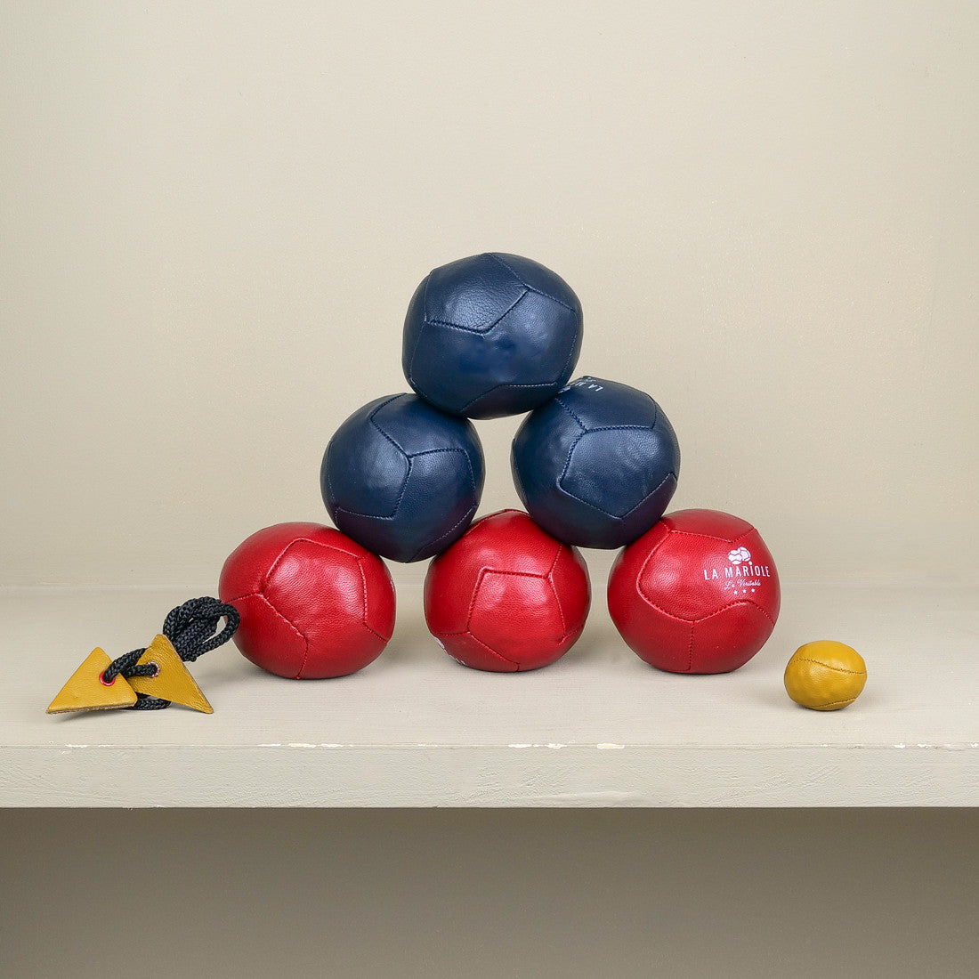 Boules de pétanque souples rouge bleu