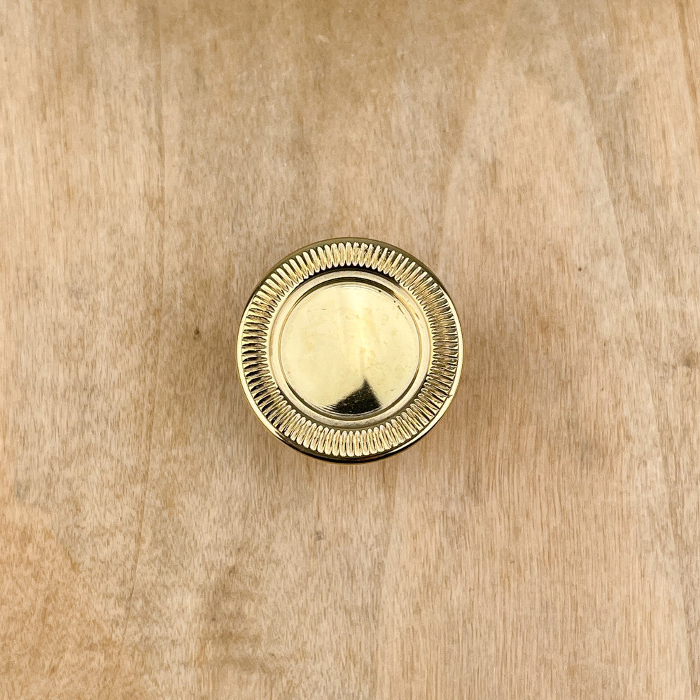 Polished brass knurled cup knob