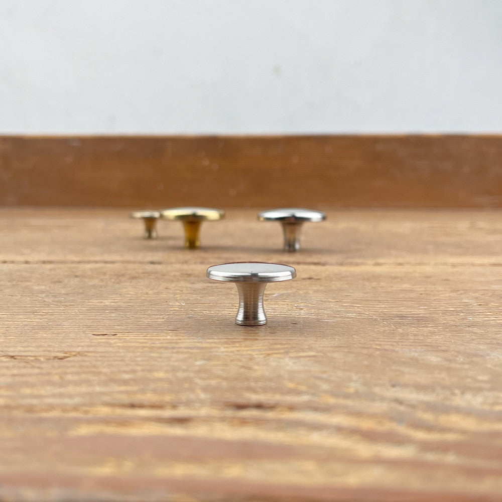 Bouton de cocotte rond en laiton chromé 2cm