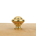 Furniture knob, domed head, polished brass