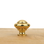 Furniture knob, domed head, polished brass