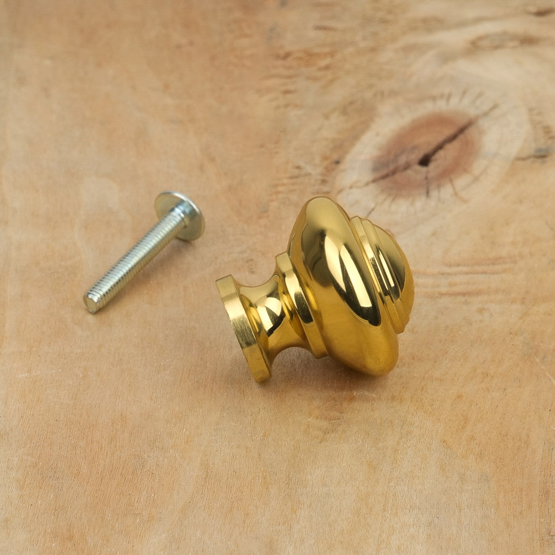 Bouton de meuble tête bombée laiton poli