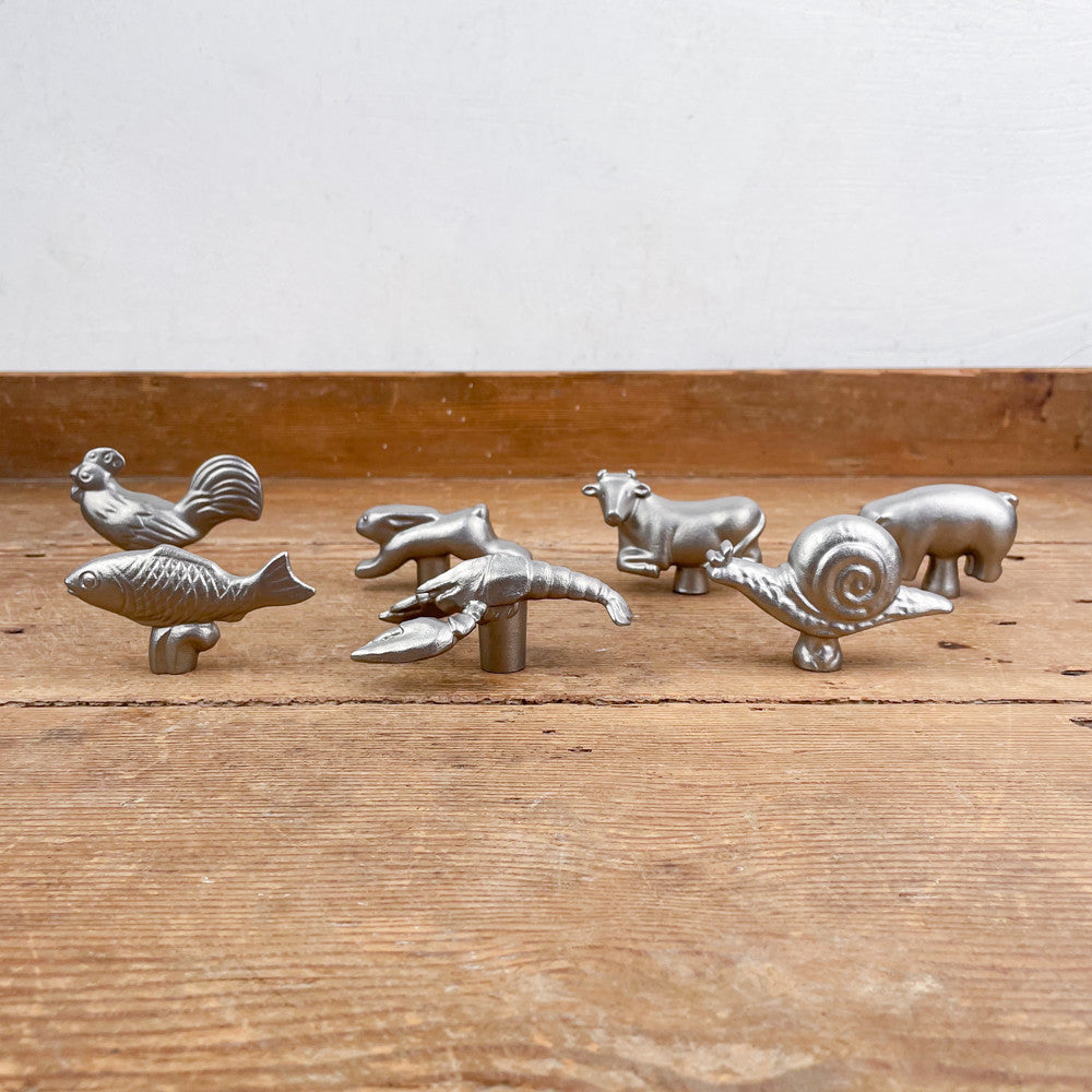Boutons de cocotte animaux en fonte d'inox