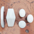 White porcelain door and cupboard knobs