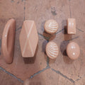 Salmon porcelain door and cupboard knobs