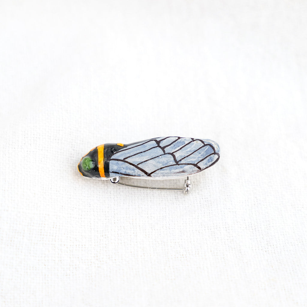Broche cigale colorée