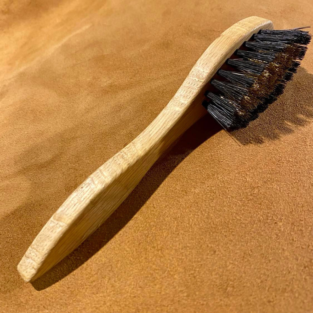 Suede brush, bristle and brass wire